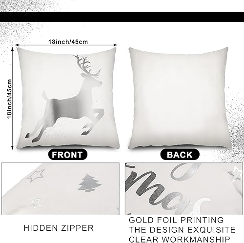 Miniatura 9 de Tatuo 6 fundas de almohada navideñas de 18 x 18 pulgadas, fundas de almohada de Navidad, decoración de vacaciones de invierno, funda de almohada