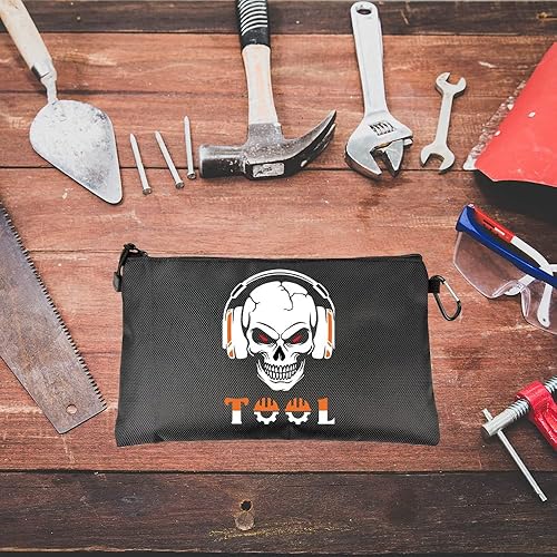 Miniatura 3 de Bolsa de lona impermeable con cremallera con gancho de escalada, bolsa de herramientas pequeña multiusos para hombres, bolsa de almacenamiento para