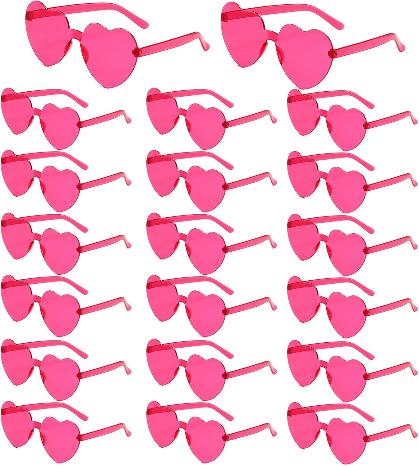 AEAHALY Heart Sunglasses for Women and Men Rimless Heart Shaped Sunglasses Bachelorette Bride Party Accessories