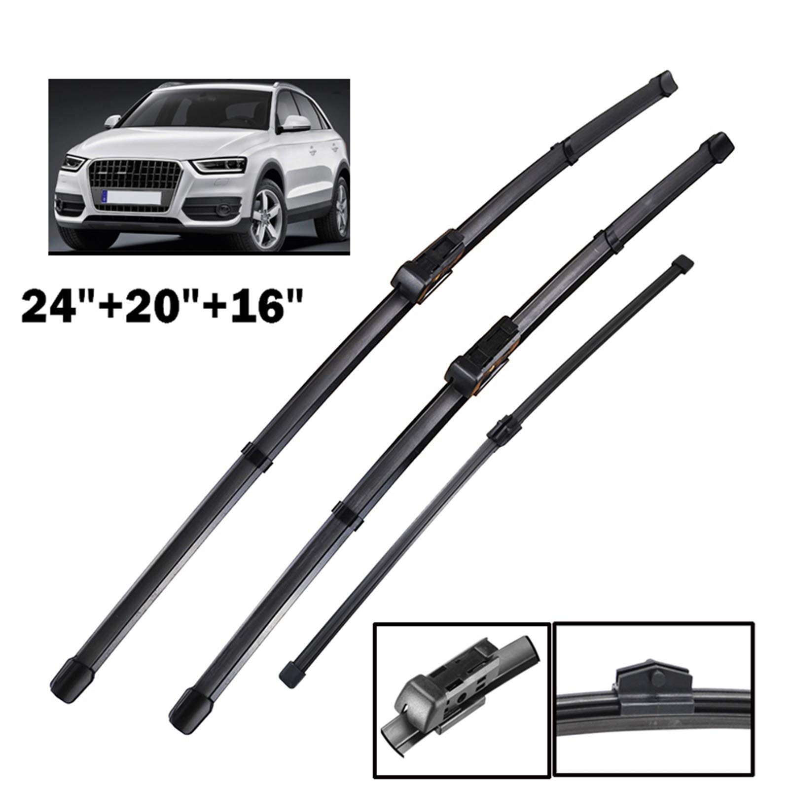 Spazzole tergicristallo Anteriori e Posteriori, per Audi Q3 MK1 2011-2017, spazzole tergicristallo per Auto tergicristallo finestrino
