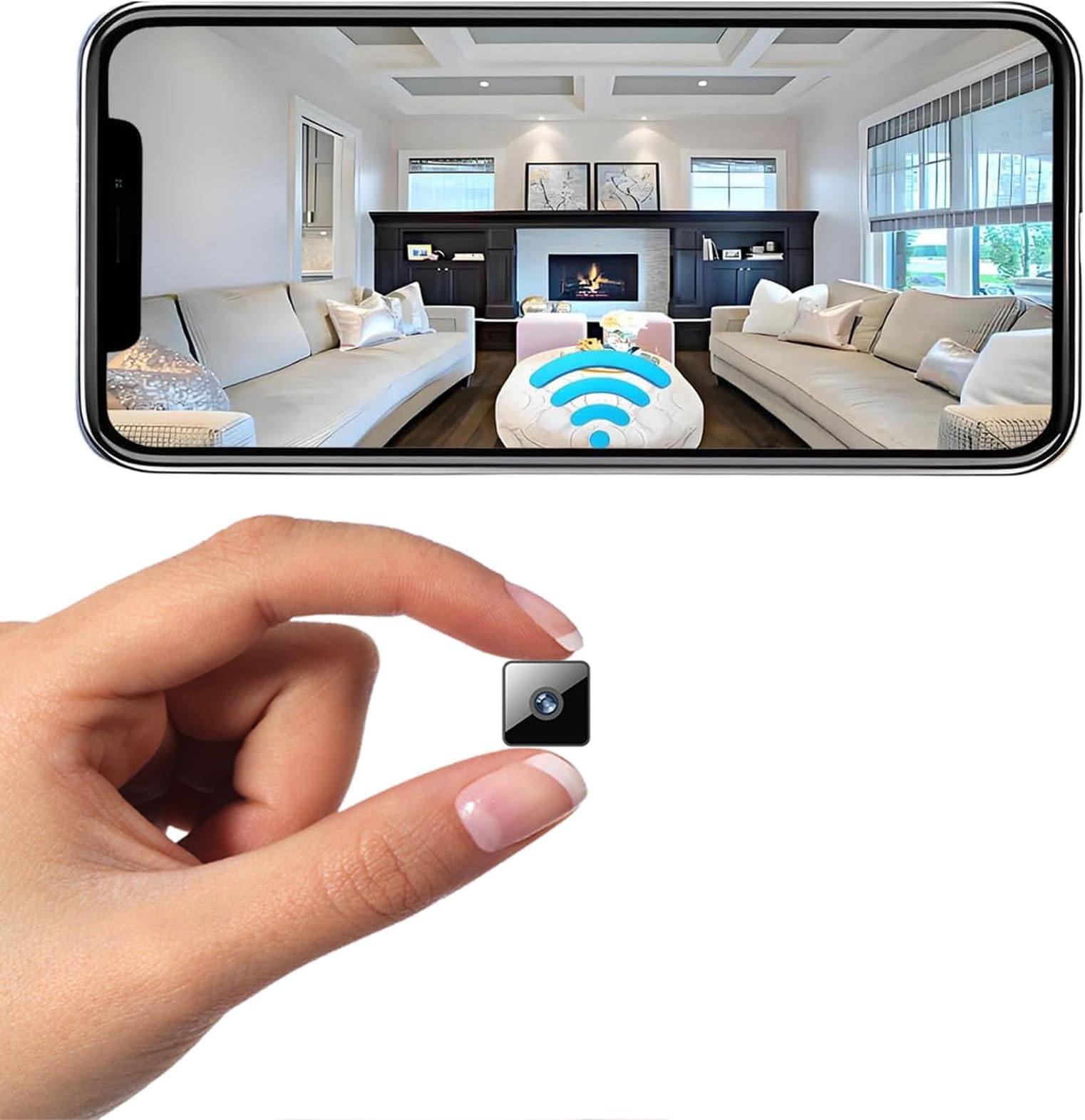 Mini Wireless Camera Home Security Camera Indoor/Outdoor Cam 1080P HD Small Smart WiFi House Cameras Micro House Nanny Cameras Battery-Powered with Clear Night Vision and Motion Detection Baby Monitor