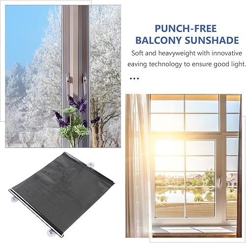 Miniatura 5 de Persianas enrollables opacas con ventosas, 49. 21 x 19. 68 pulgadas, persianas enrollables sin cordón para puertas de ventanas, cortinas con filtro