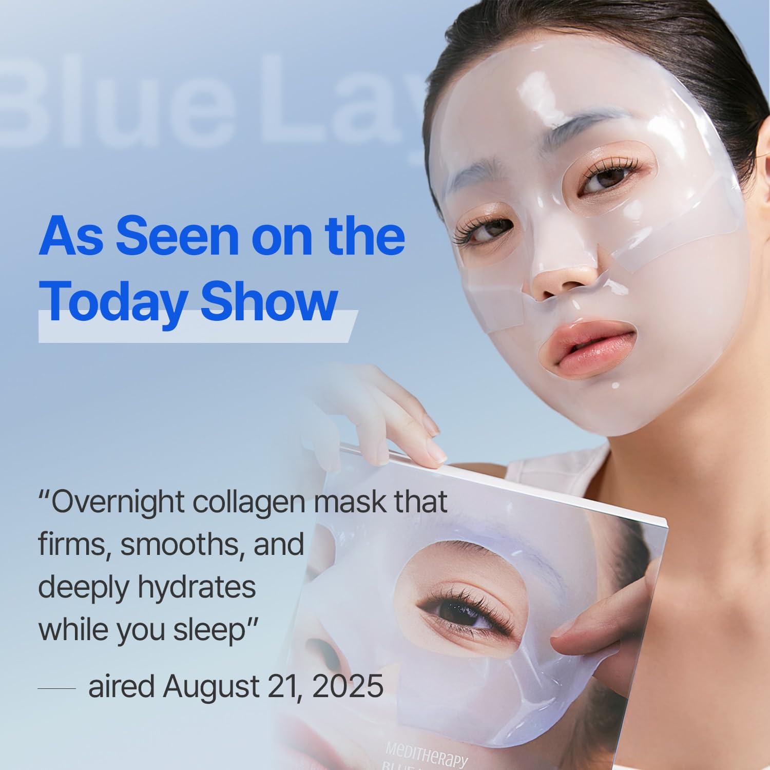 Bluelayer Water Dome Mask - Korean Overnight Collagen Face Mask for Glass Skin, Moisturizing and Firming with Hyaluronic Acid & Blue Agave - Pore Minimizing with Hydrogel Masks for Radiant Glow - 4EA - Image 2
