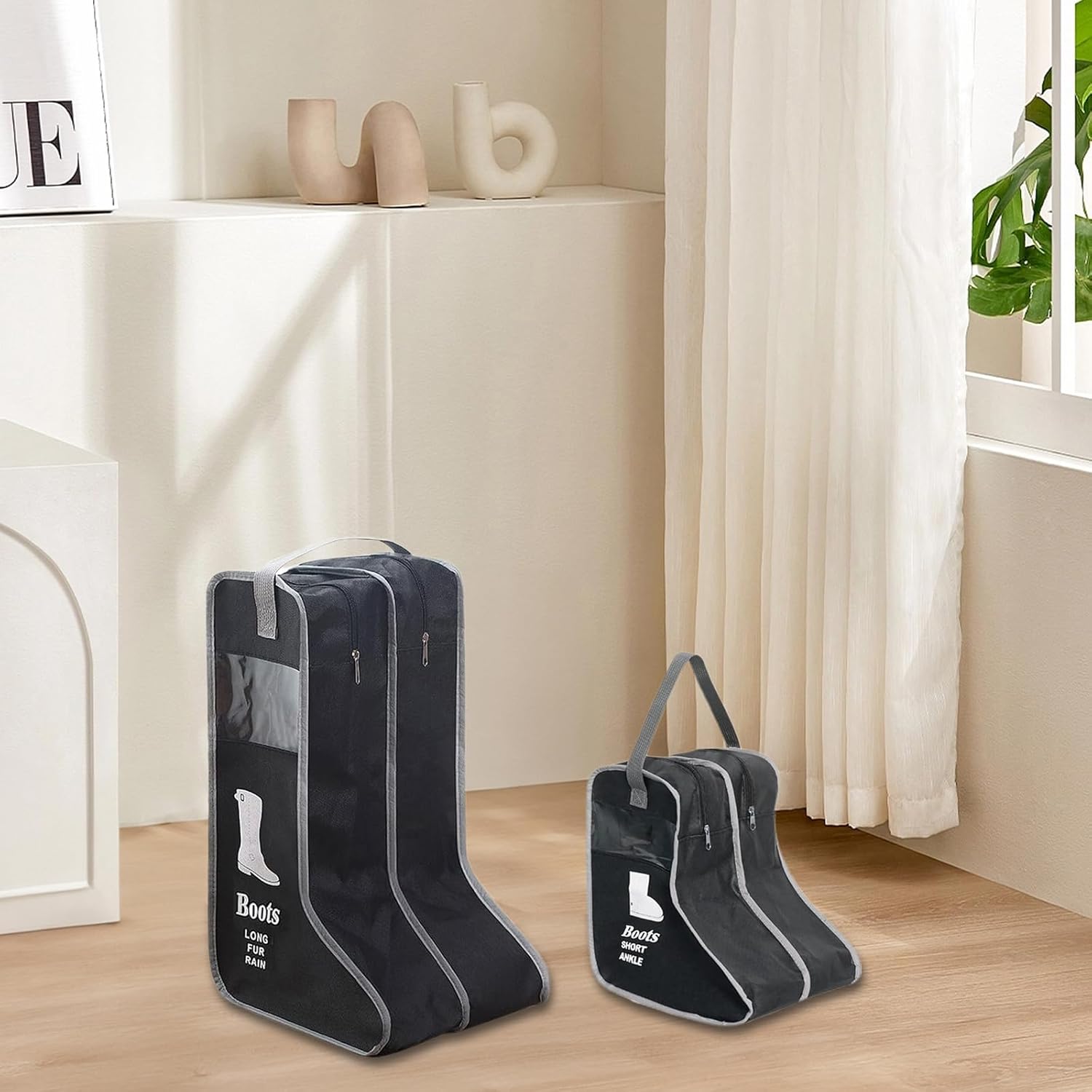 「超お得」ポータブルブーツ収納バッグ、トール/ショートブーツキャリーバッグ、ブーツオーガナイザー、靴バッグ、収納、旅行用、防塵トラベルシューズ 甲高対応
