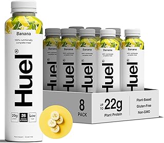 Huel Ready-to-Drink Meal, Banana Protein Drink, 8 x 500ml Bottles, Protein Shakes, Pre-Portioned Meal, 20g of Protein per Bottle, Rich in Essential Vitamins, Minerals and Fibre Meal Replacement Shake