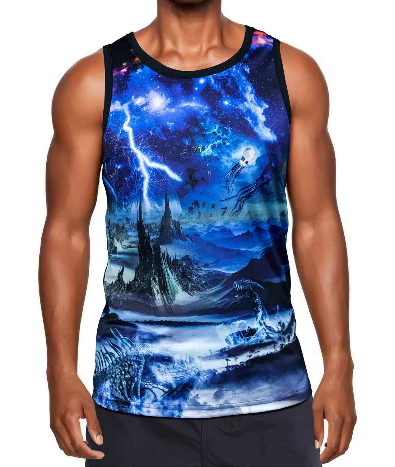Mens Womens Cool Tank Tops Unisex 3D Printed Realistic Graphic Sleeveless Casual Workout T-Shirt