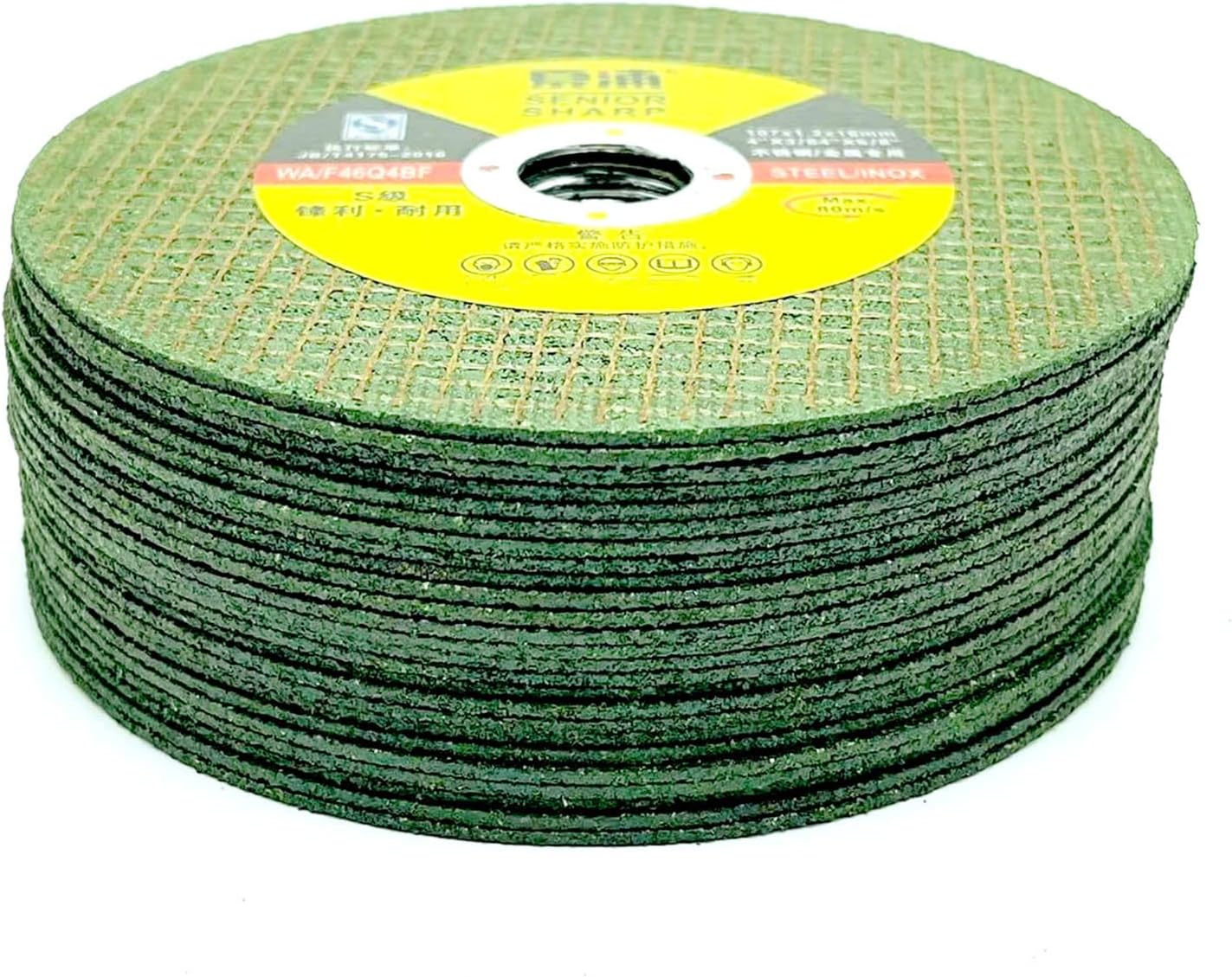 107mm 25 Pack Metal Cutting Disc Angle Grinder Grinding Wheel Stainless Steel Grinding Cutting Disc Blade Wheel Resin Double Mesh Ultra-Thin Polishing Piece, Green