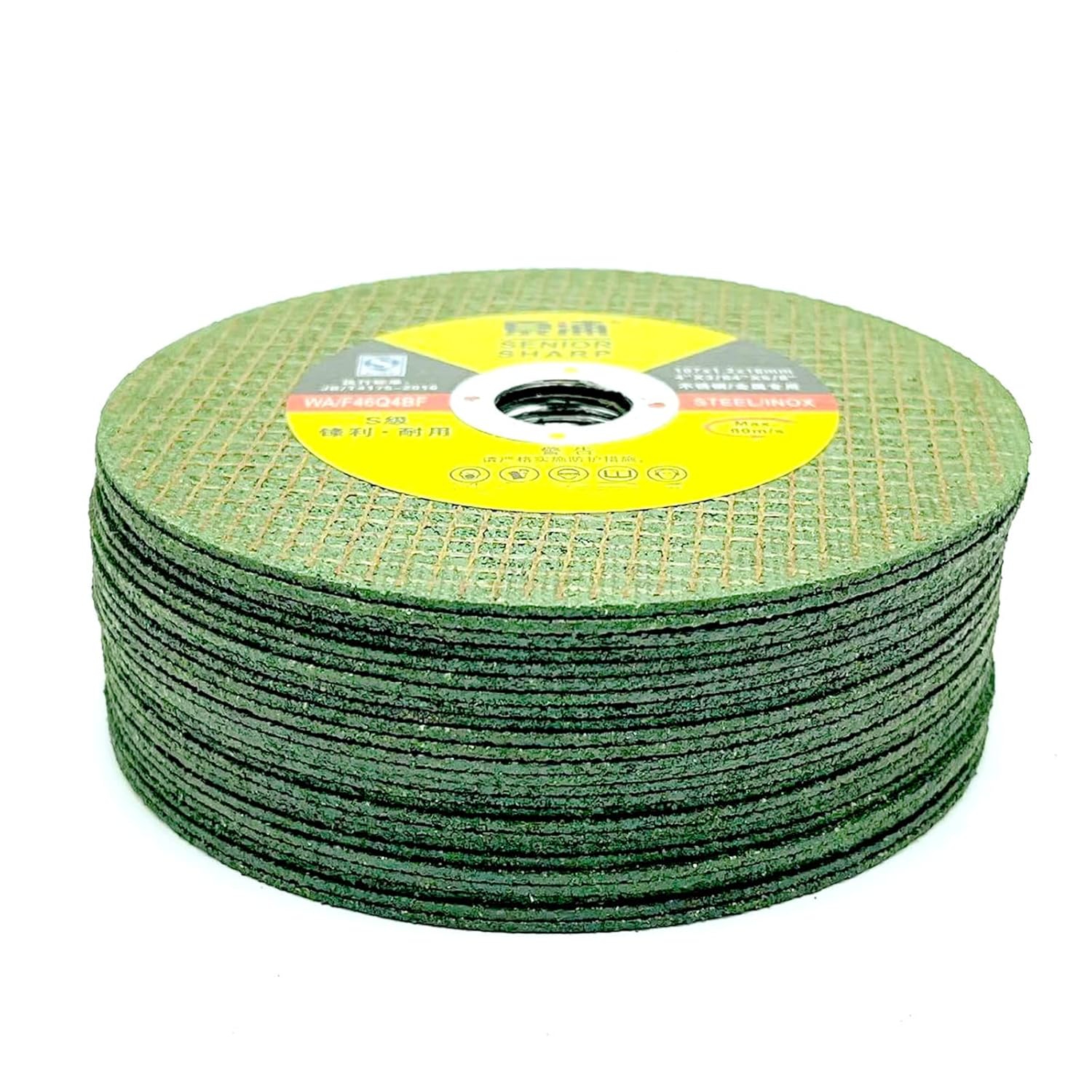 107mm 25 Pack Metal Cutting Disc Angle Grinder Grinding Wheel Stainless Steel Grinding Cutting Disc Blade Wheel Resin Double Mesh Ultra-Thin Polishing Piece, Green