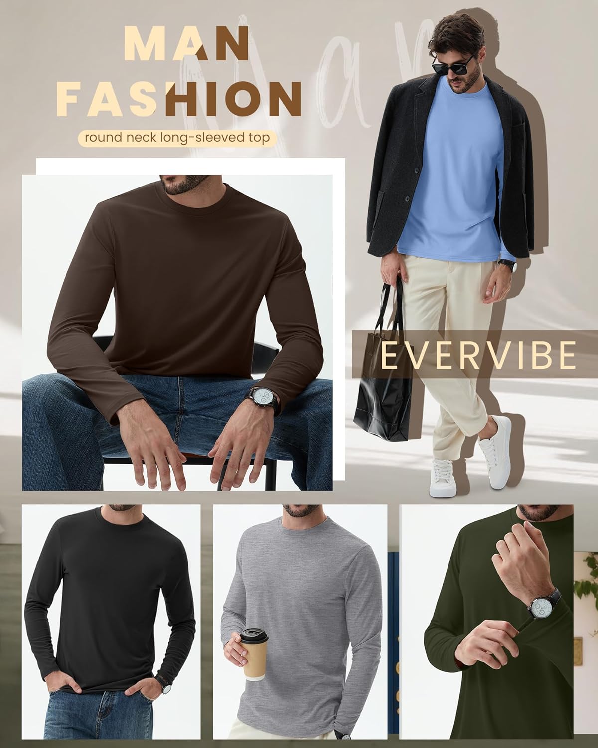 10 Pcs Mens Big and Tall Shirts Cotton Long Sleeve Top Bulk - Image 2