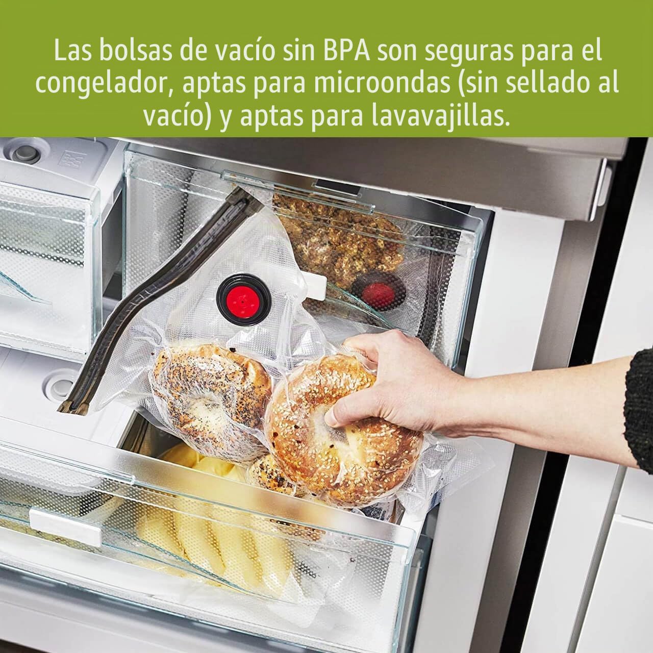 ZWILLING Fresh & Save - Juego de 30 bolsas selladoras al vacío para alimentos, 1/2 galón, bolsa Sous Vide, bolsa reutilizable para almacenamiento de alimentos para preparación de comidas, bolsas