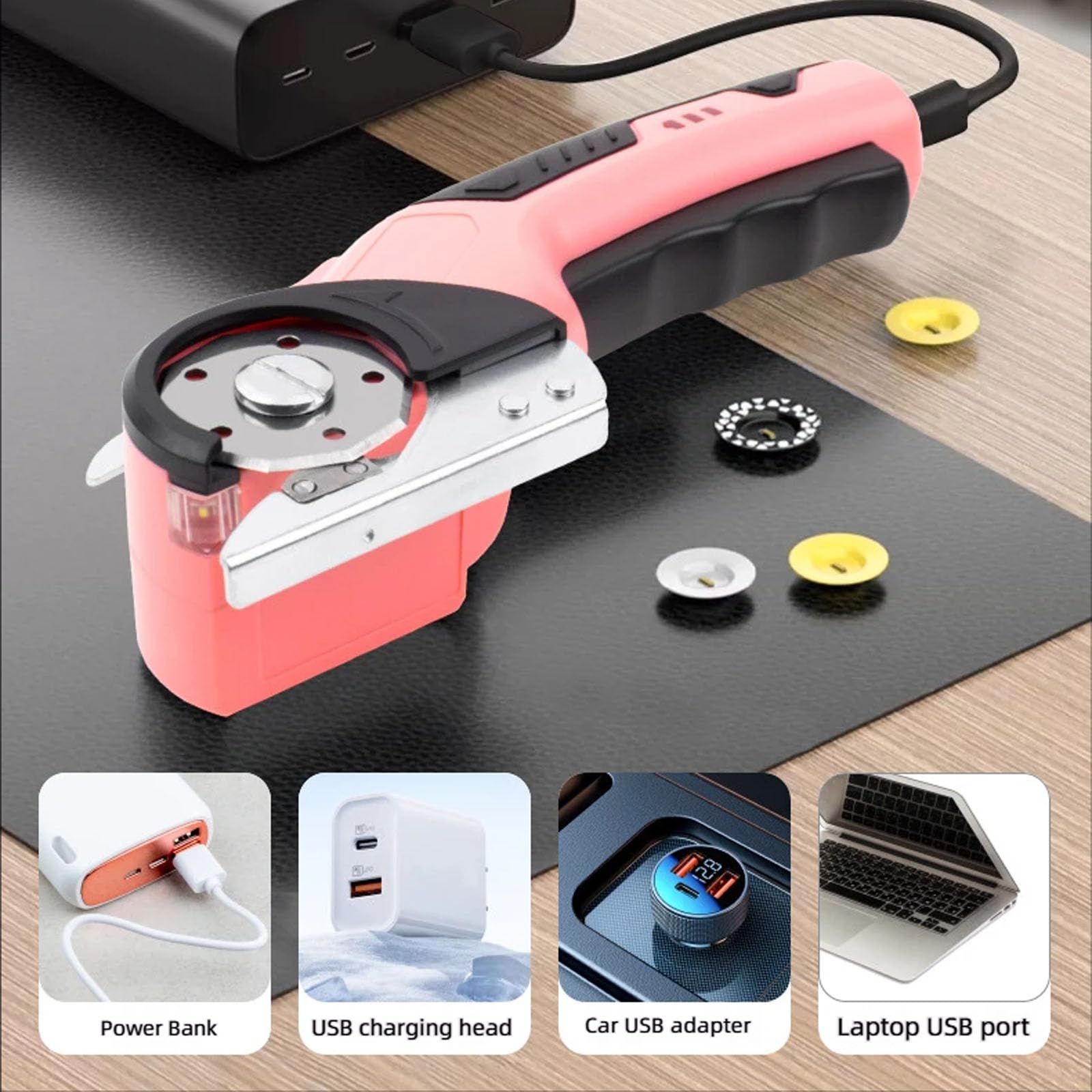 Tijeras eléctricas multiusos para tela con 205 mm, A