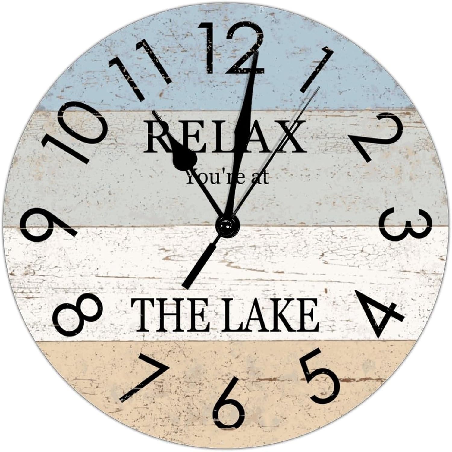 UanMere Quartz Wooden Round Wall Clocks Relax You're at The