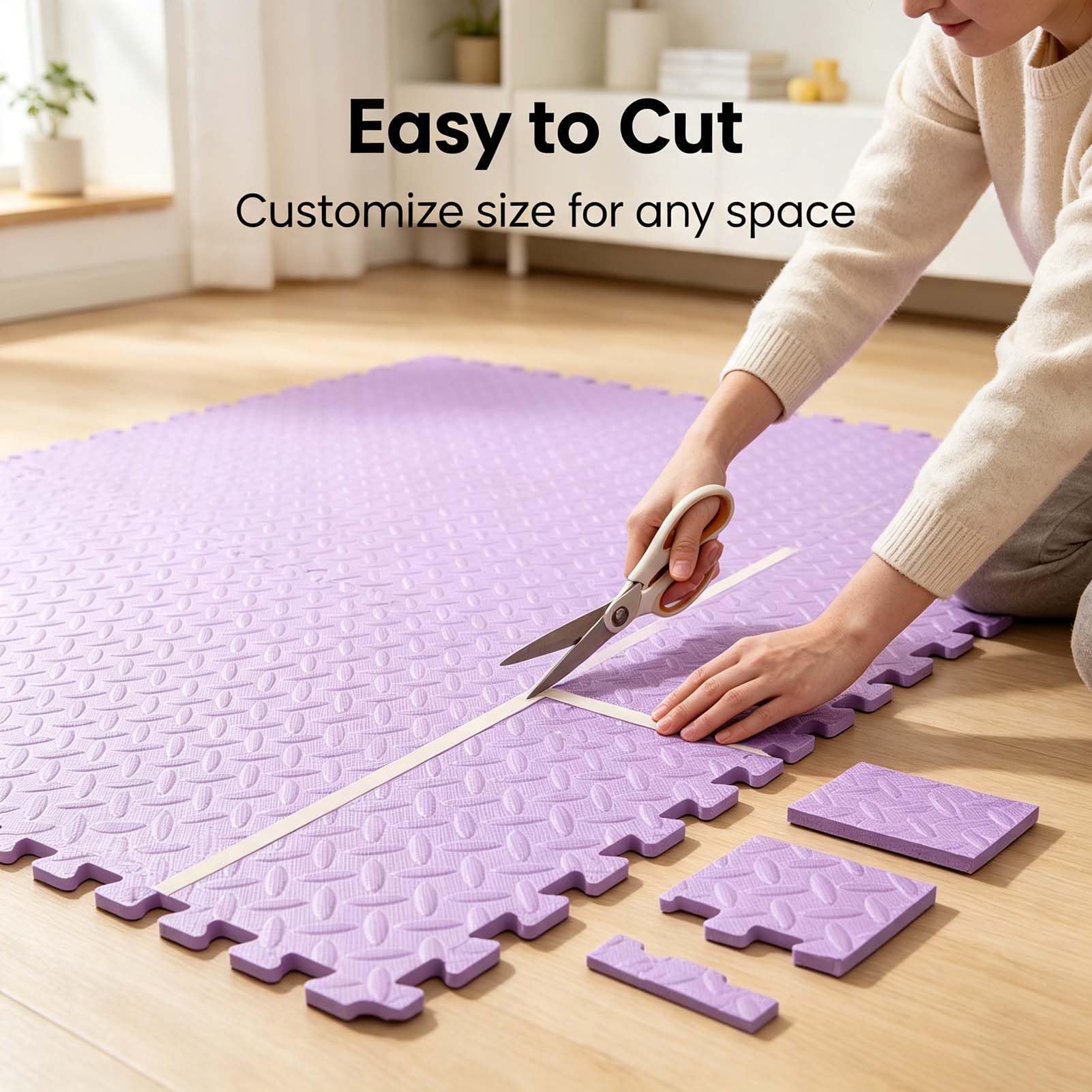 Materassino Sportivo Puzzle 4 Pezzi, Tappeto Eva Schiuma Pavimento Ad Incastro, Fitness Yoga Ginnastica Palestra, Tappetino Tatami Allenamento Casa, Texture Antiscivolo