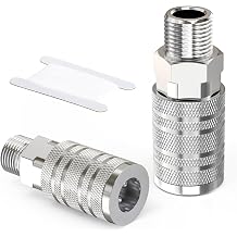 2PCS 1/2" Male NPT Air Quick Connect Air Coupler, 1/2 Flow Size Industrial Air Compressor Hose Fittings