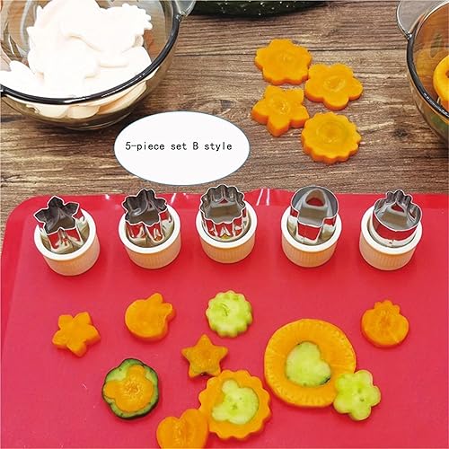 Miniatura 5 de 451014 piezas de acero inoxidable para moldear verduras y frutas, cortador para hacer ensaladas (juego de 4 piezas)