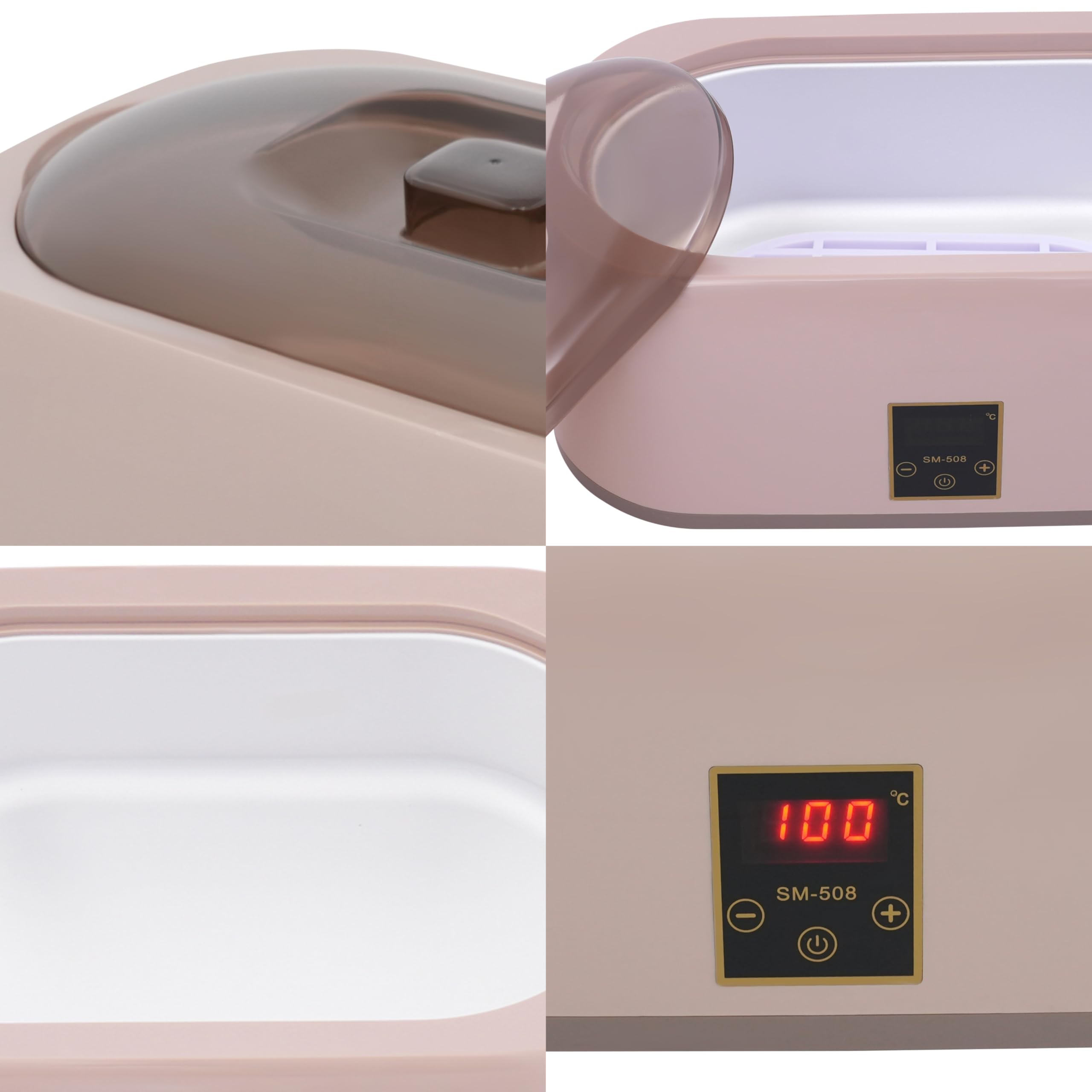 200 W, 4 l, bagno di paraffina per mani e piedi con vaso interno in alluminio, 0-100 °C, temperatura regolabile, macchina per paraffina con indicatore LED, macchina per il bagno di paraffina