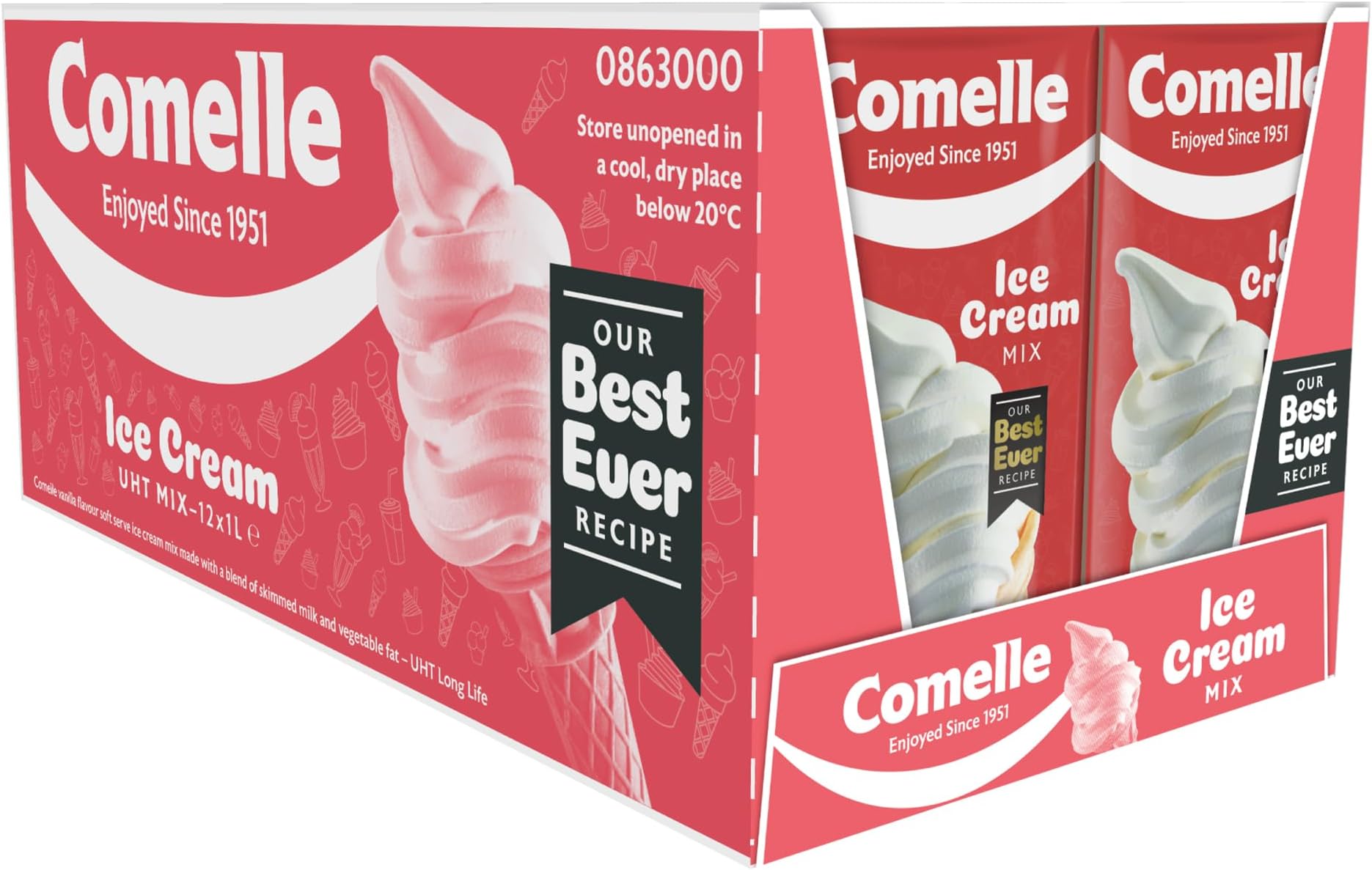 ( 12 Pack ) Comelle Ice Cream Mix UHT 1 Litre