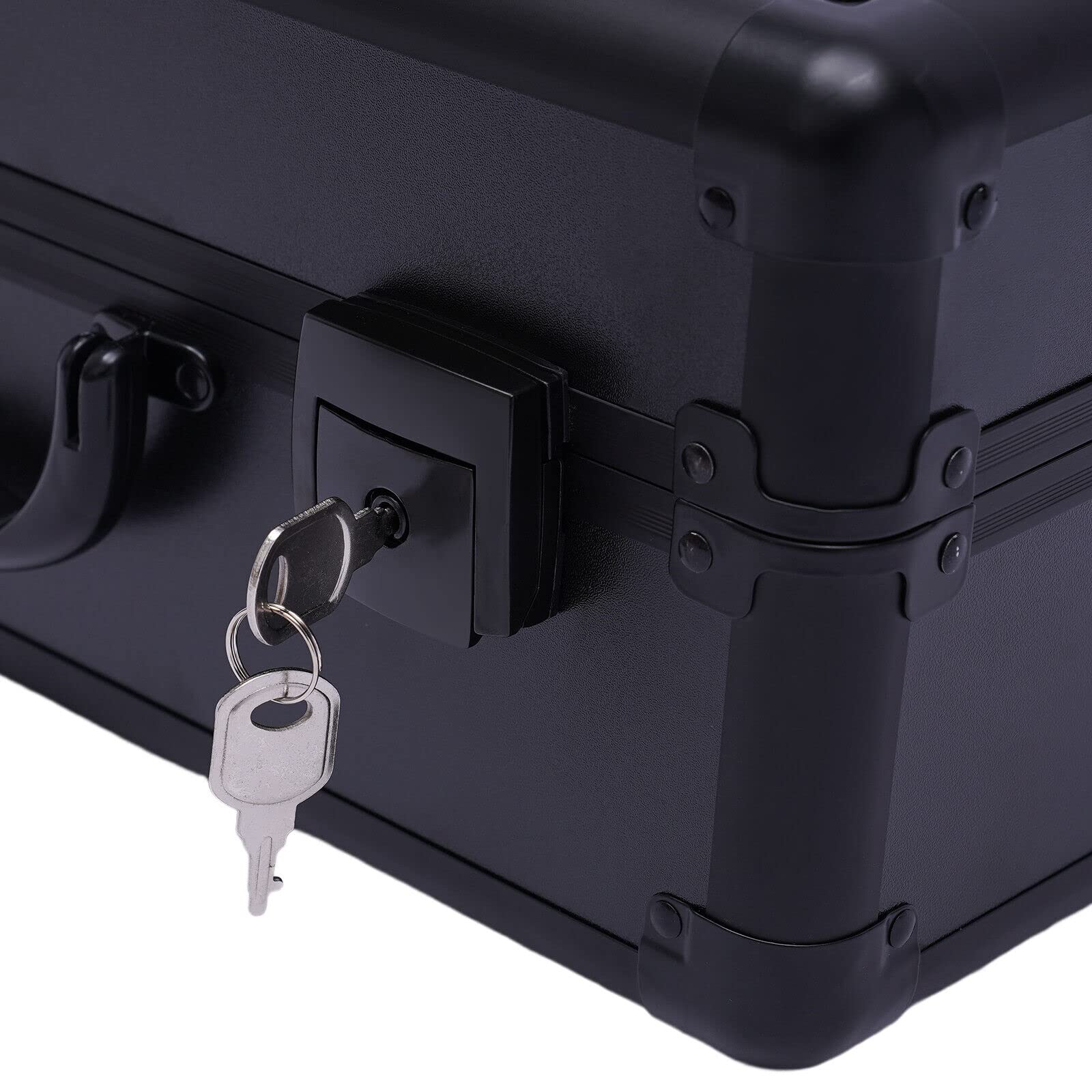 Cosmetic Makeup Case Professionelle Kosmetikbox Organizer Schminkkoffer Kosmetikkoffer Schmuckkoffer Friseurkoffer Beauty Case, mit 4 LED Licht, zum Aufbewahren Aller Arten von Kosmetika (Schwarz)