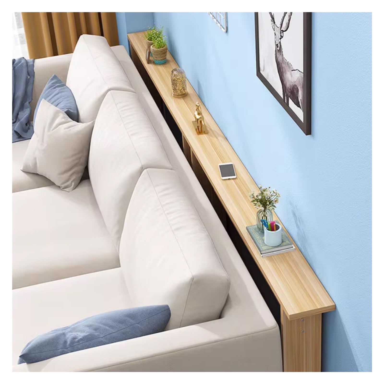 Mesa delgada negra para sofá, impermeable, resistente a los arañazos, fácil de limpiar, de madera de 1,5 cm de grosor, mesa de entrada estrecha (81,2 cm de largo x 15,2 cm de ancho x 66 cm de alto)