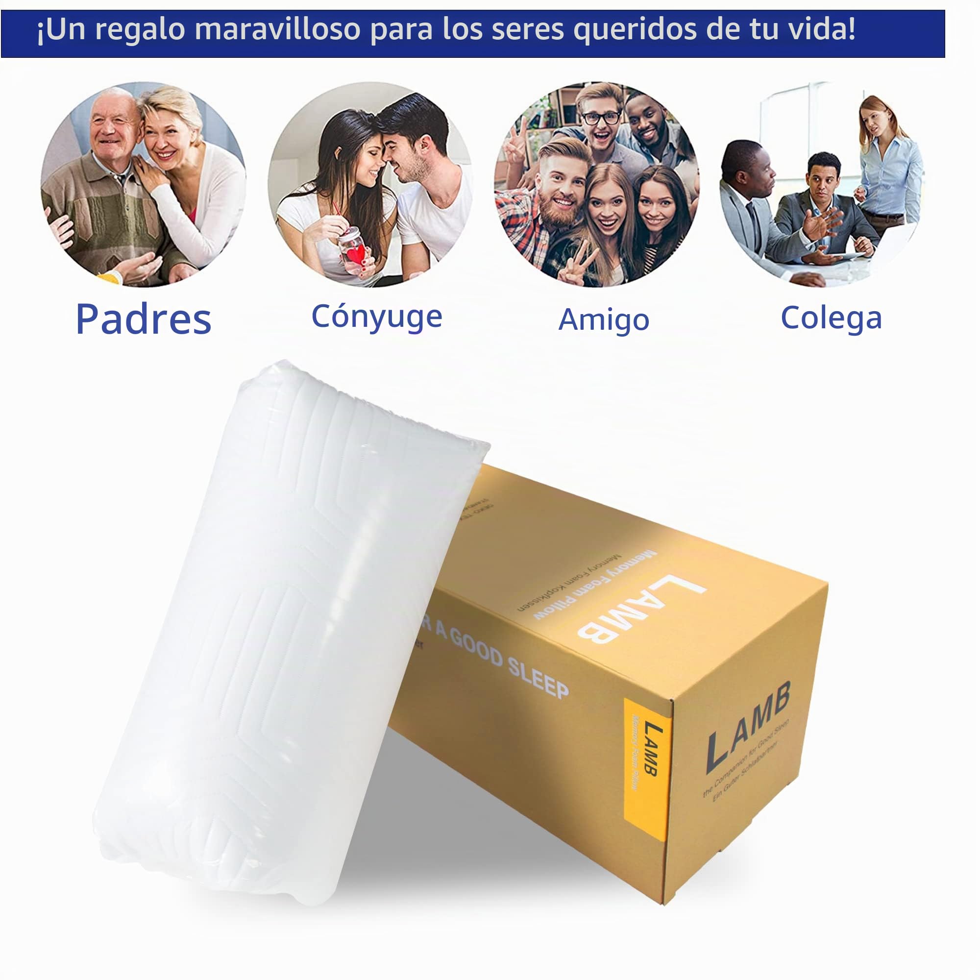 Almohada Cervical de Espuma Viscoelastica Altura Regulable, Almohada Ortopedica para Soporte de Cuello, Almohadas Ergonómico para Dormir de Lado y Boca Arriba