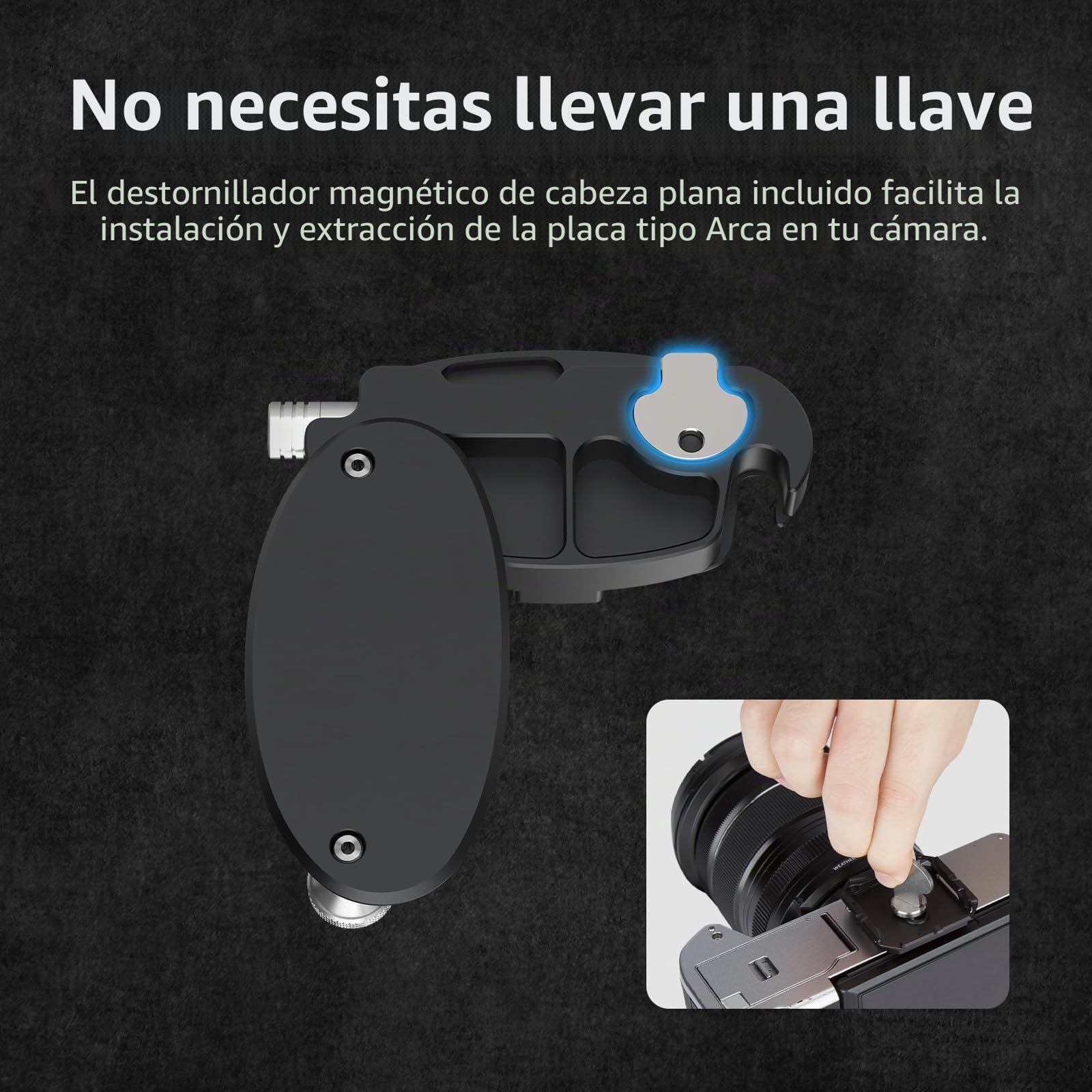Nitze Cámara Clip Mochila Aleación de Aluminio, Clip para Cinturón de Cámara para Correa de Hombro, Camara Clips de Liberación Rápida con Tornillo de 1/4 "-20 para Camara DSLR SLR, Mochila - N58A