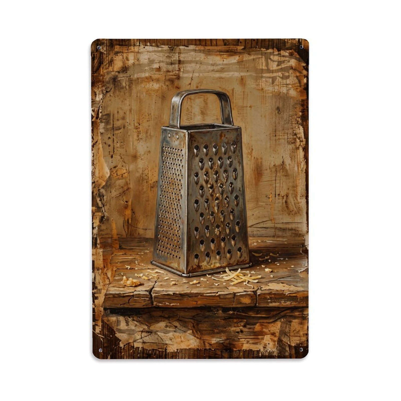 Country Kitchen Grater Cheese Tool Countryside Home Metal Tin Sign Plaque Wall Decor for Cafe, Club Bar, Office, Home Garden Metal Poster 8x12Inch