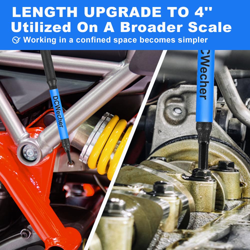 10-Piece Impact Allen Key Drill Bit Set - 4-Inch Long Hex Bit Set (SAE), Magnetic Head, S2 Alloy Steel, 1/4'' Hex-Shank, for DIY Furniture Assembly & Car Repairs, by DCWecher thumbnail