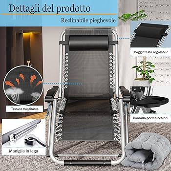 Sdraio Da Esterno PMFRUG Set Di Sdraio Da Giardino,Sedia