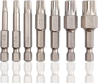 Yakamoz 7Pcs XZN Triple Square Bit Set - 1/4’’ Hex Shank Magnetic Spline Bit 12-Point Torx Screwdriver Bits for Electric Impact Tools