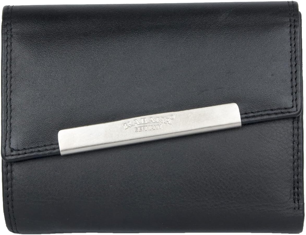 Women's Black Nice Quality Middle Sized Genuine Leather Wallet Kabana