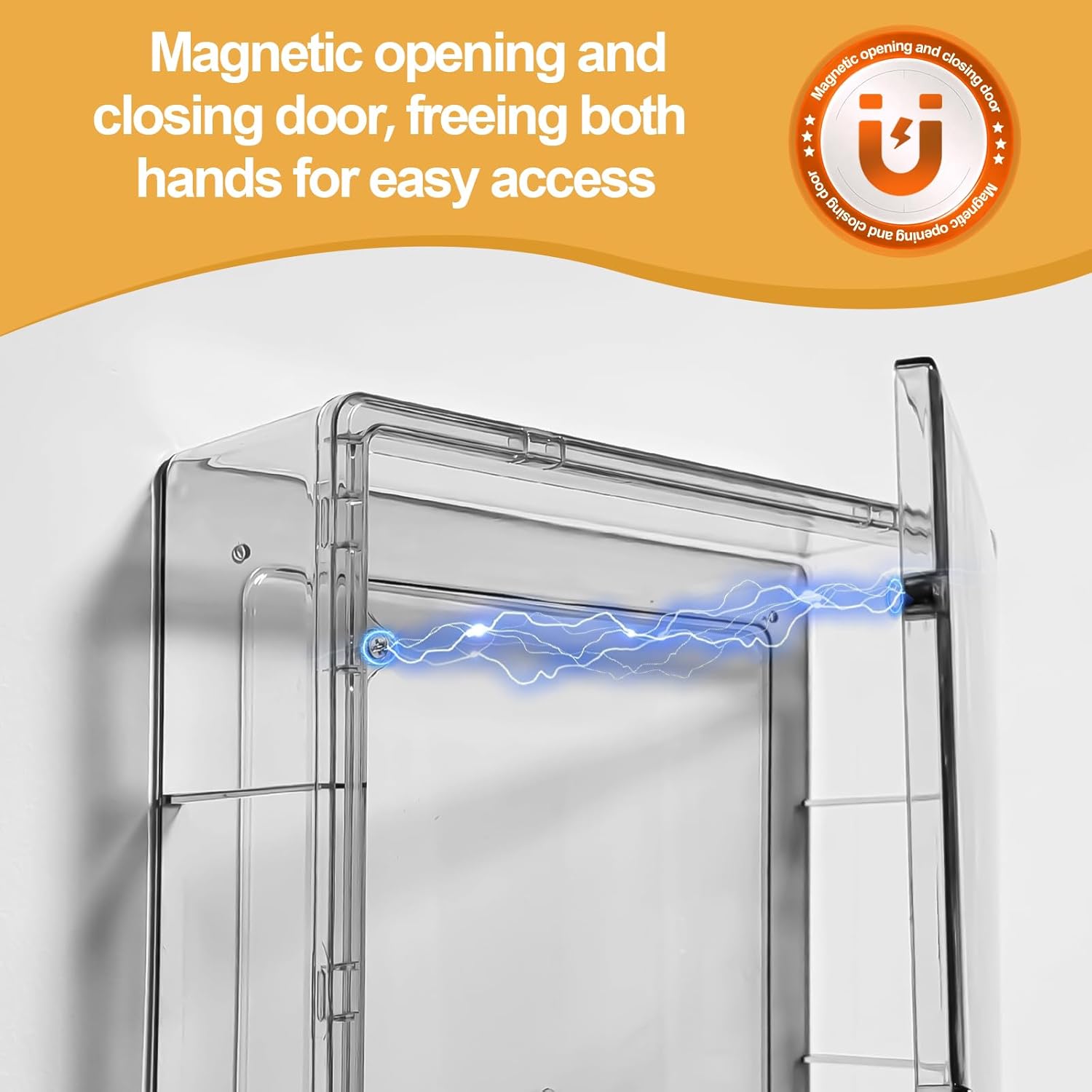 Wall-Mounted Clear Display Case for Figures, Acrylic Storage Organizers Box with Magnetic Door, Wall Dustproof Showcase for Collectibles Action Figure(1, Extra Large)