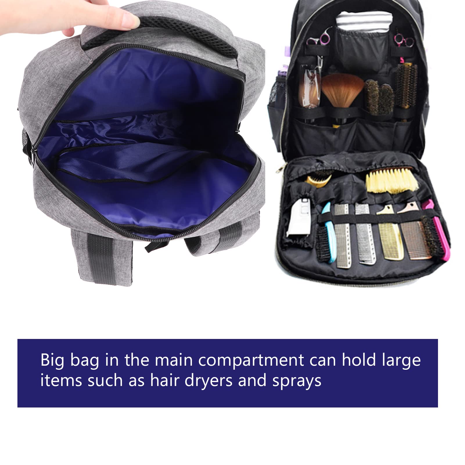 Friseur Styling Tasche, Professionelle Friseur Rucksack Großem Fassungsvermögen Werkzeuge Tasche Organizer Tragbare Reise Cosmetic Organizer für Zubehör Schermaschinen