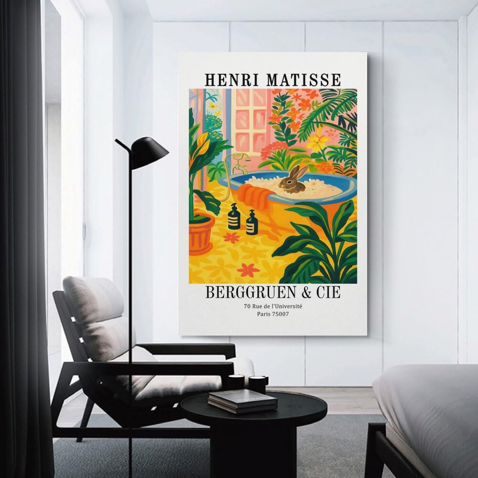 Junmoney Unframe-Style-9 Wall Decor Canvas Print Henri Matisse Exhibition (4), 12X18inch(30X45cm), For Bedroom Walls, Guest Spaces Or Lounges, Decorative Wall Art For Cosy Rooms