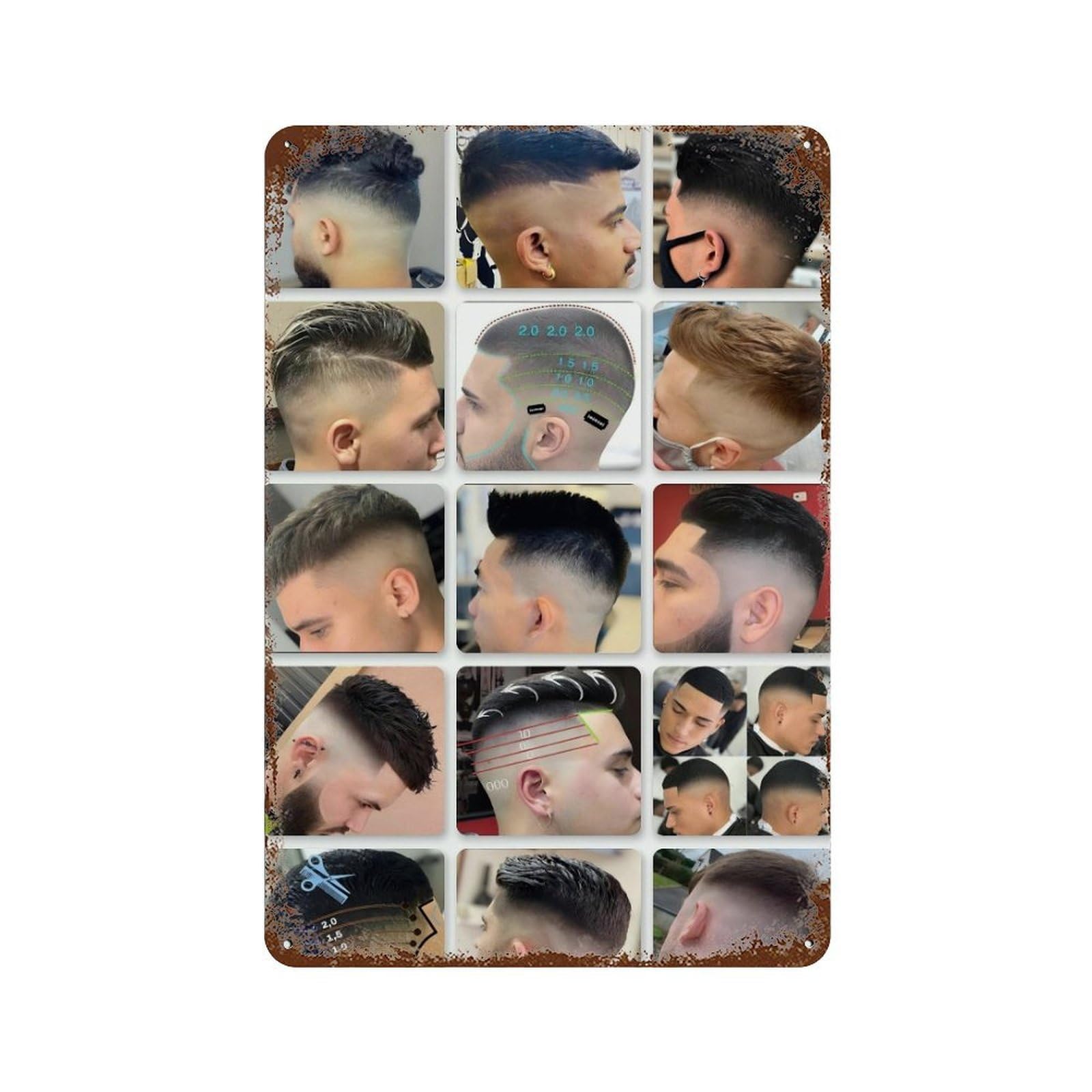 xiaoxiaoshen Barber Shop Fashion Hairstyle (25) Wall Decor Art Metal Tin Poster Modern Home Decor Art Home Bar Shop Decorations Vintage Sign 30x20cm
