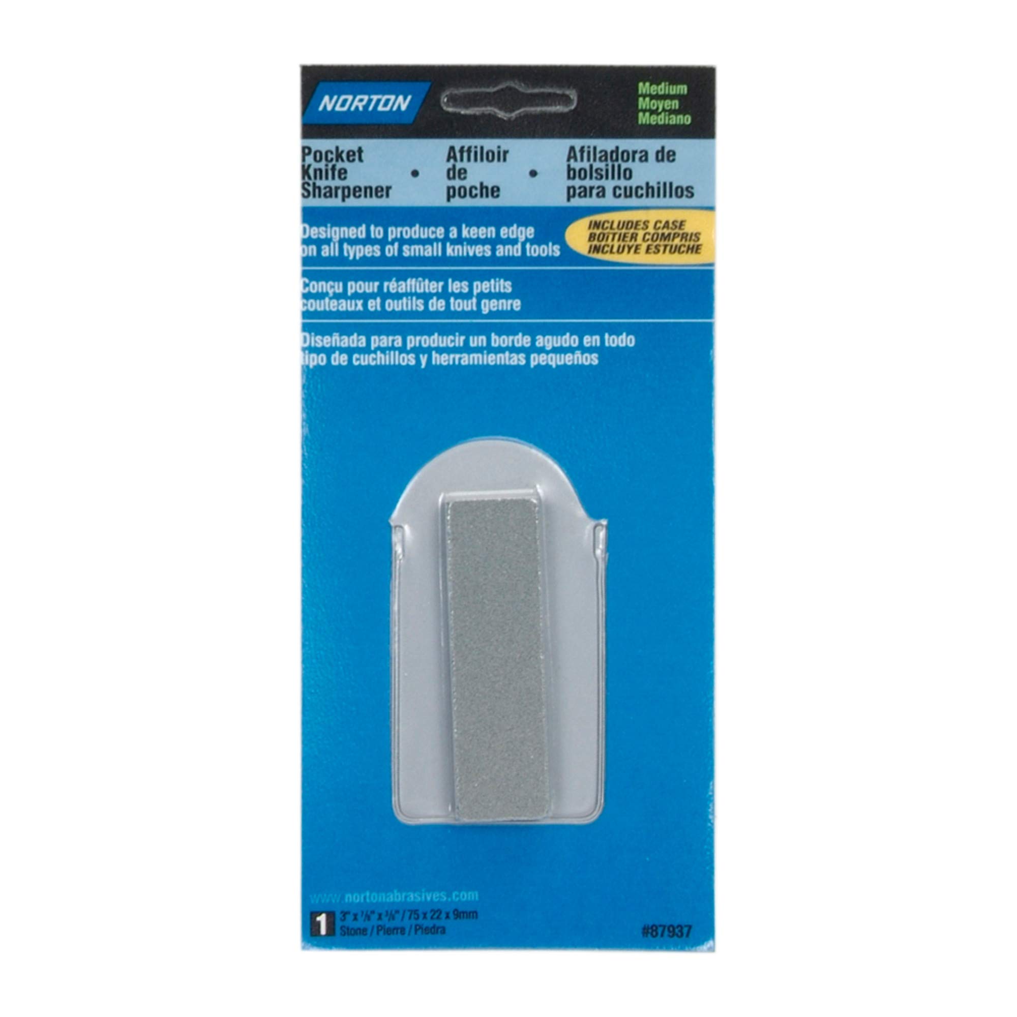 Norton Pocket Knife Abrasive Sharpener with Case, 3