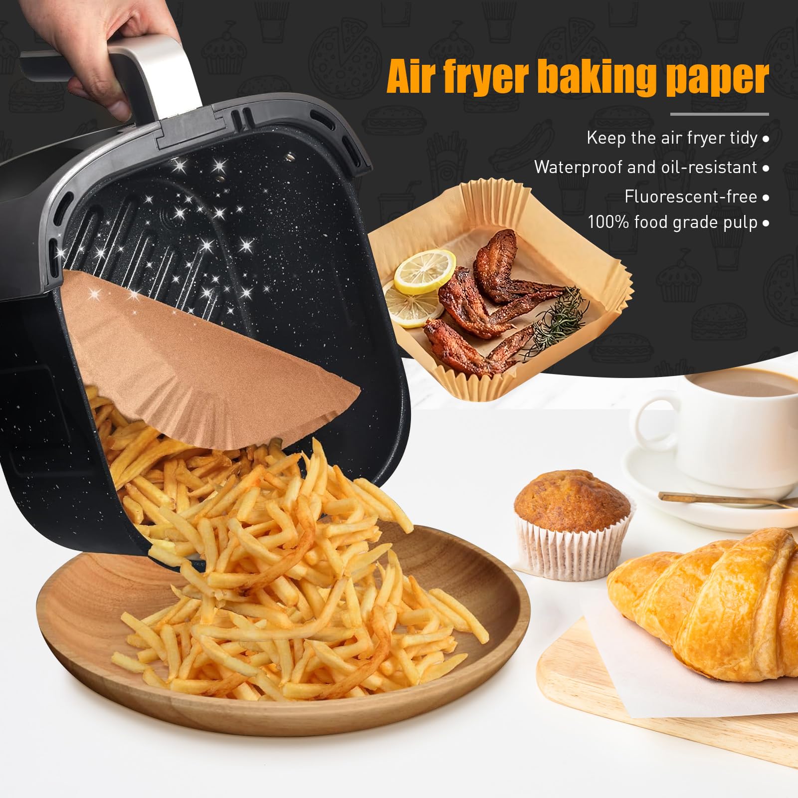 COSORI Heißluftfritteuse Zubehör für Philips XL 6,2L, XXL 7,2L/8,3L, COSORI Turbo Tower Pro 10,8L, COSORI XXL 5,5L 6,2L, Russell Hobbs 8L/8,3L, Ninja AF180EU Max Pro 6,2 L Airfryer Zubehör