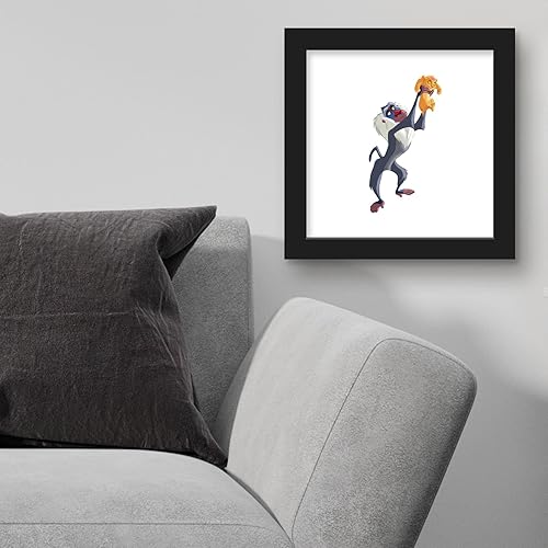 Miniatura 4 de Trends International Gallery Pops Disney El Rey León - Póster de pared de Rafiki y Baby Simba, 12 x 12 pulgadas, versión enmarcada en negro
