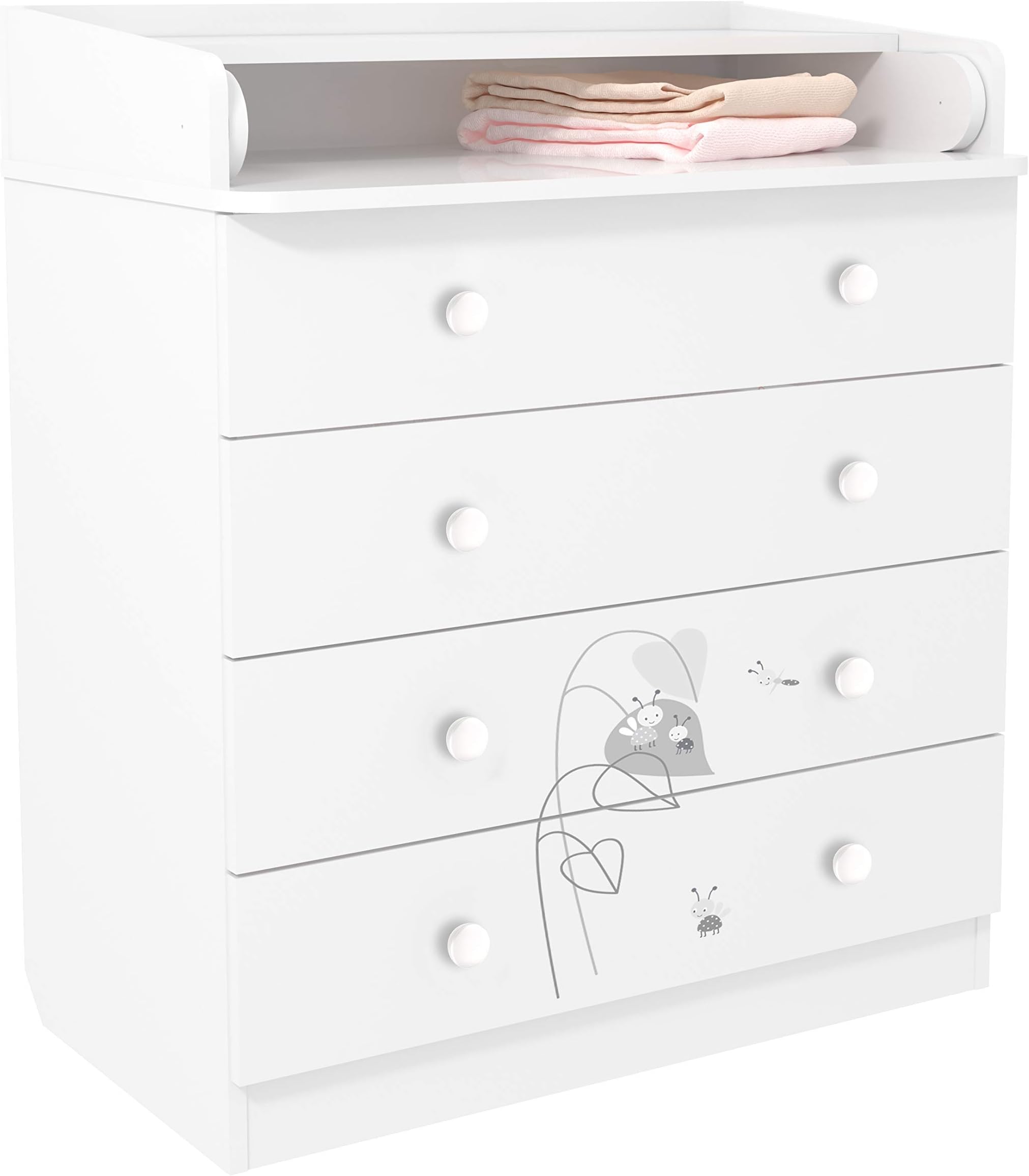 Polini Kids 0001536.9 French 1580 Amis Design Drawer Unit, White