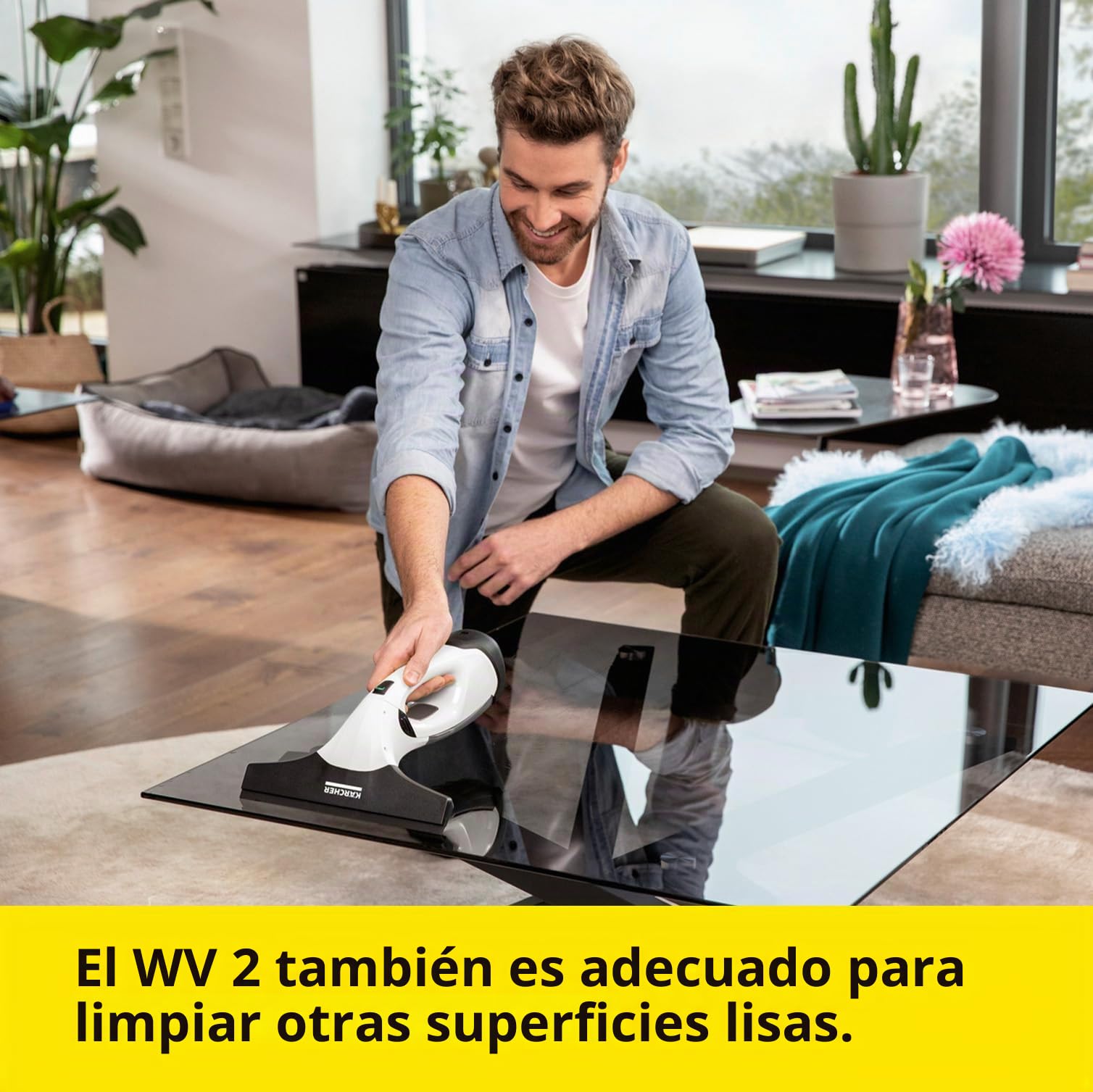 Kärcher Window Vac WV 2 Plus, tiempo de funcionamiento de la batería: 35 min, pantalla LED para el estado de la batería, boquilla de succión: 280 mm, botella de spray con paño de microfibra, limpiador
