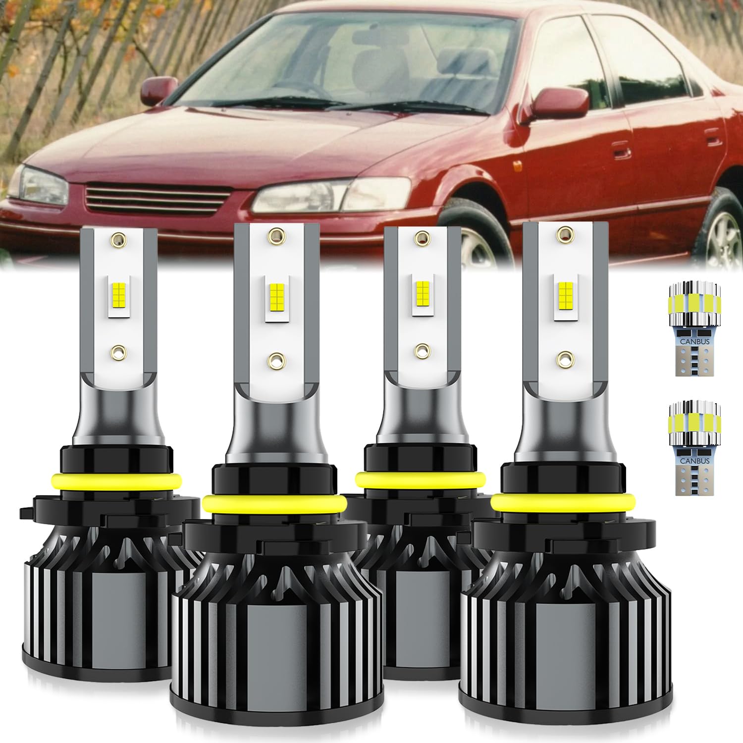 For Toyota Camry 1992-1996 &amp; 2000-2006 Light Bulbs, Integrated Hi-Lo Beam And License Plate Light Combo, Plug-and-Play Installation, 6 Pack