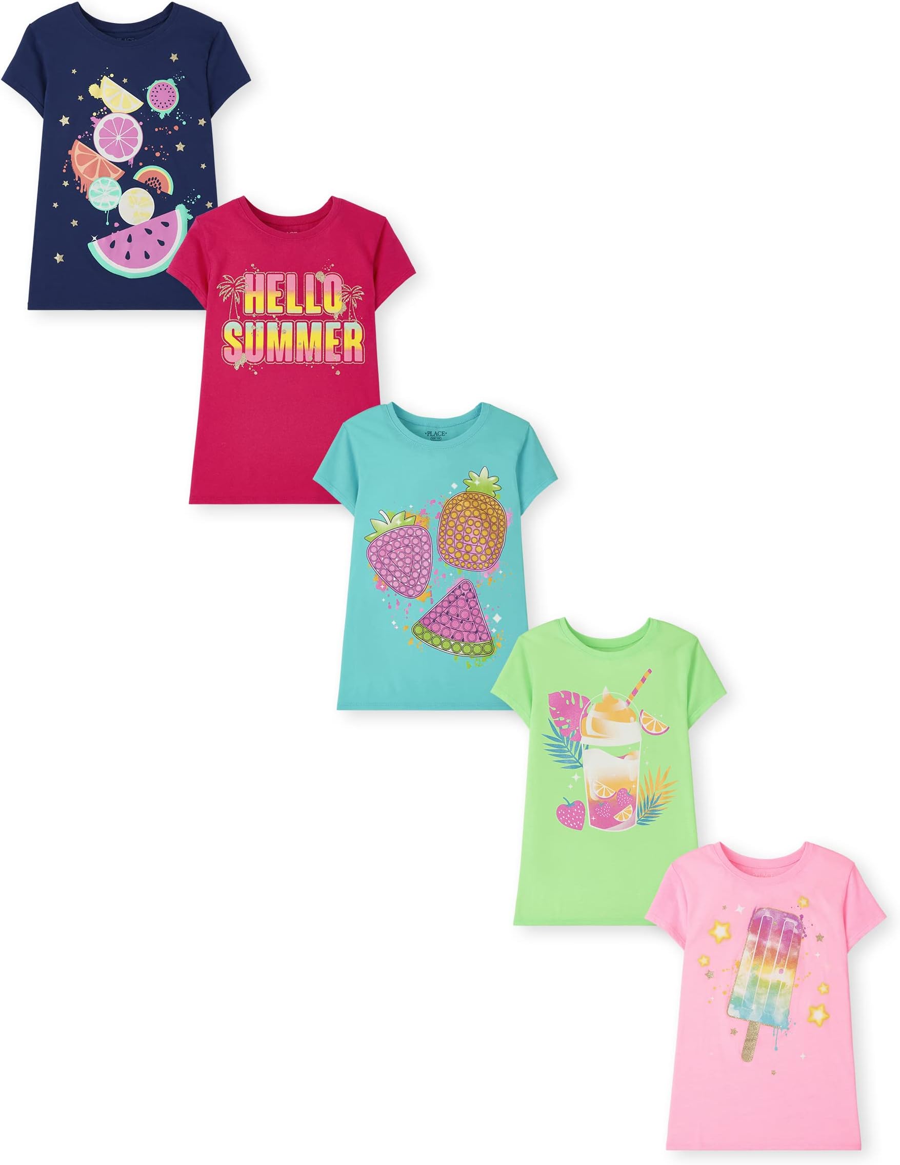 Girls' Trends Icons Short Sleeve Graphic T-shirts (5-Pack)