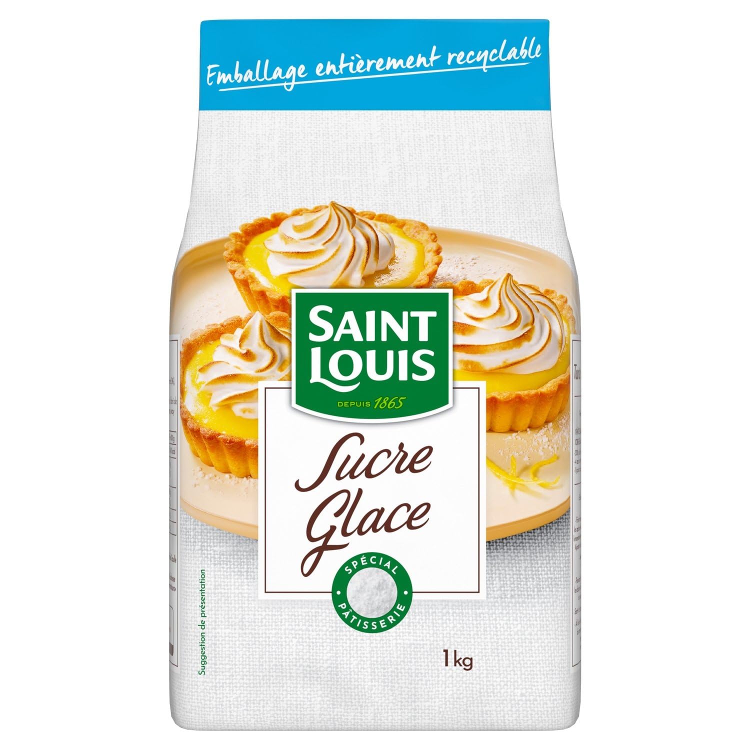 SAINT LOUIS – Sucre Glace Fin et Léger pour Glaçages Parfaits et Douceurs Maison (1kg) - Le Lot De 4