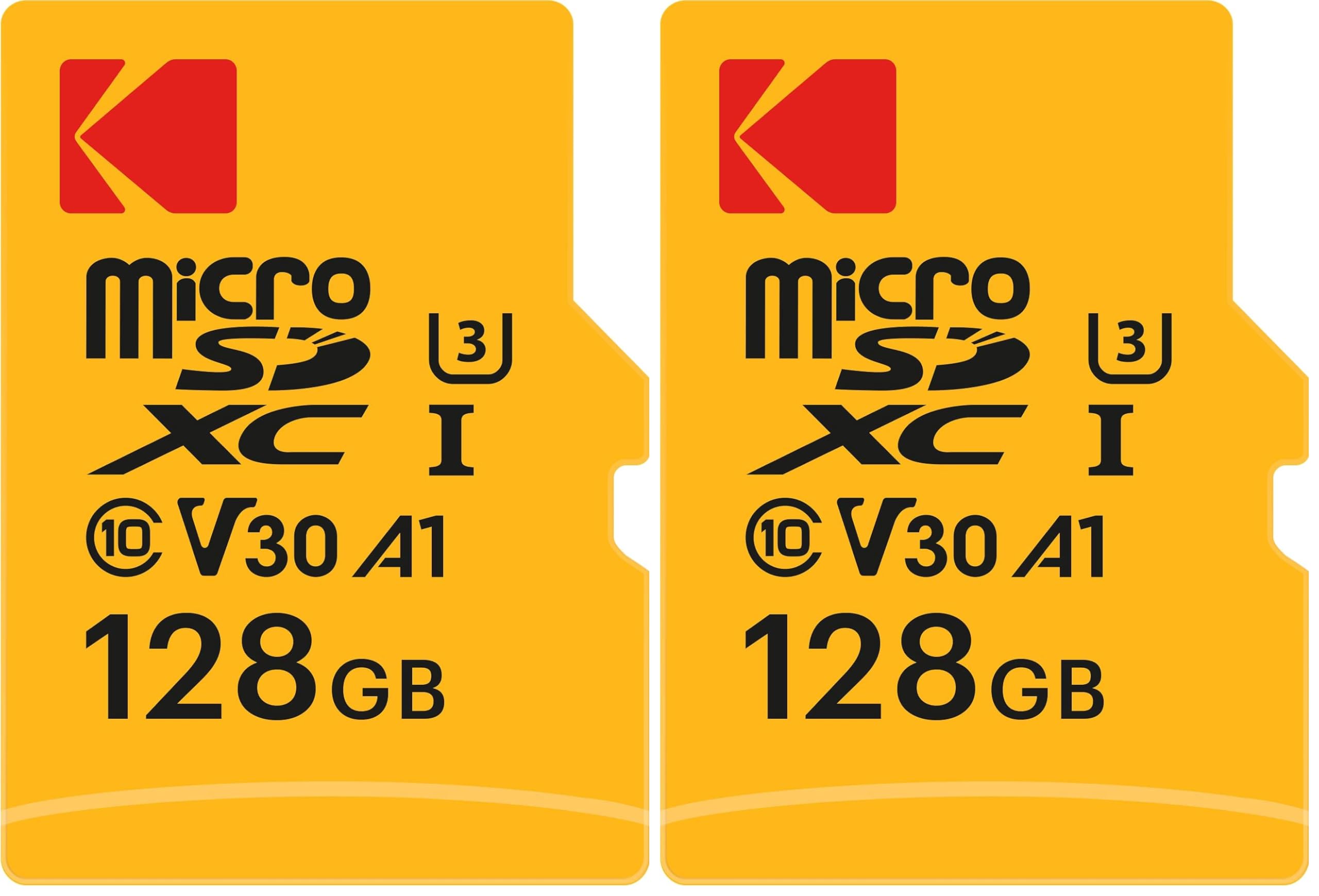 KODAK 128GB UHS-I U3 V30 A1 MicroSDXC Card with Adapter - Up to