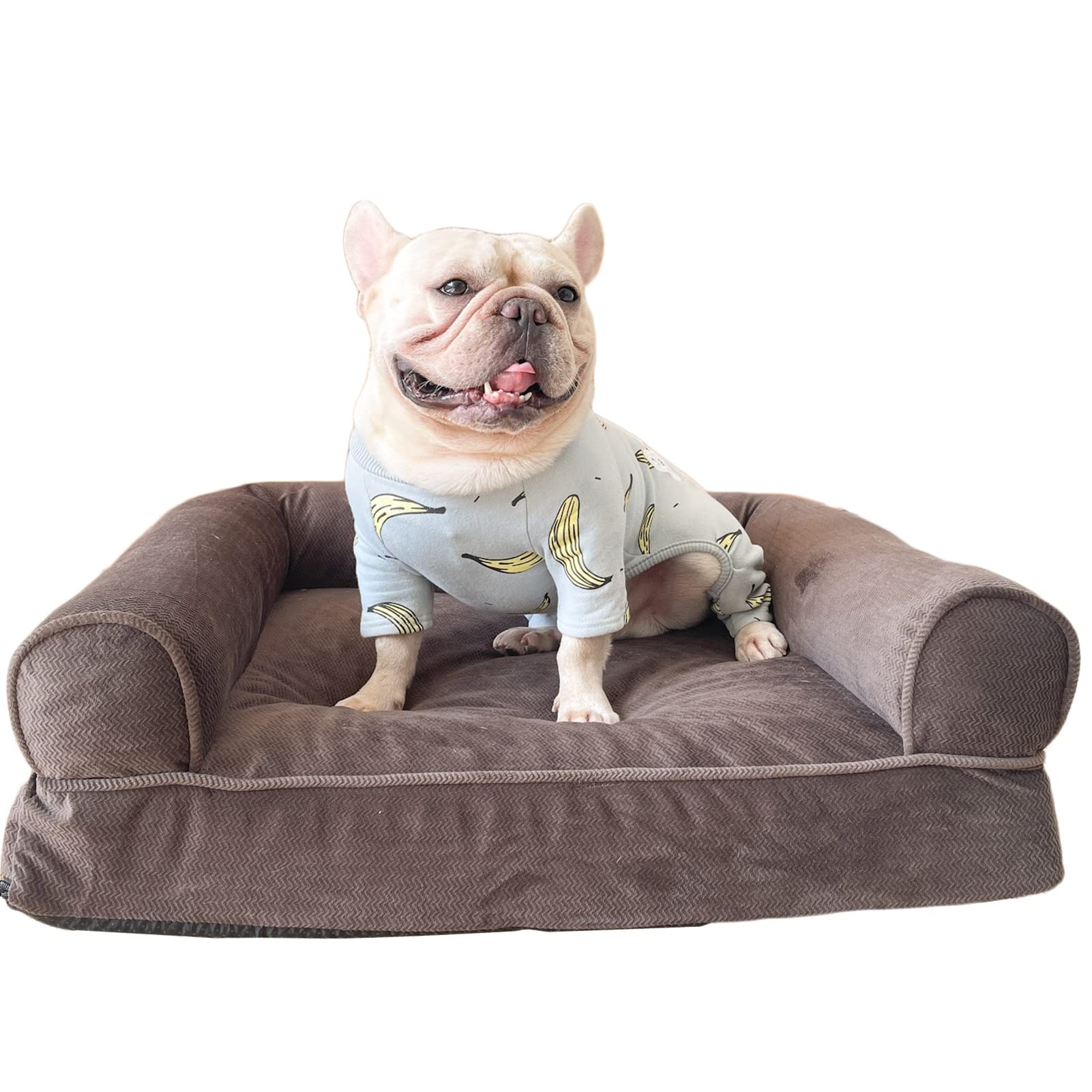 ZJMK Camas Perro Ortopédico Cama de Perro por Perros medianos Gatos, Lavable Suave Mascota Sofa Cama Alfombra para Perros con 10 cm de Alto Almohada Lateral, Pequeña Mascota Almohada