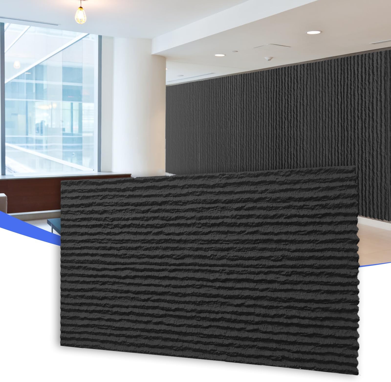 3D Stone Wall Panels,4-Pack PU Wall Panels, 24""*48"" 3D Wall Panels, Faux Stone Wall Panel for Accent Wall Decor, Wall Tiles, Sophisticated & Stylish 3D Wall Decor（Space Dark）