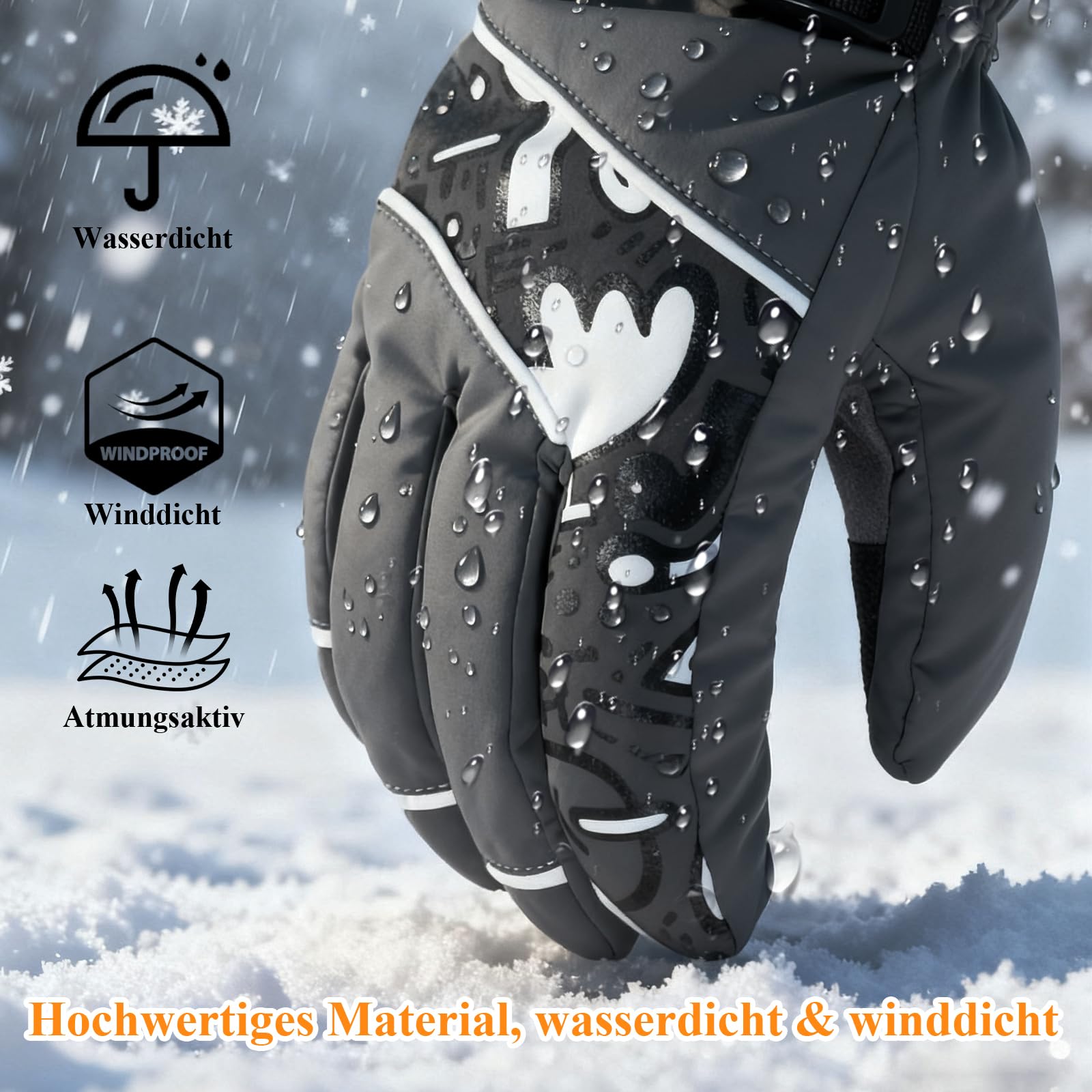 Minthouz Beheizbare Handschuhe für Herren Damen, Akku Beheizte Handschuhe, 3 Heizstufen Heated Gloves mit Wetterfest & Touchscreen Design für Arbeit im Freien,Radfahren, Skifahren
