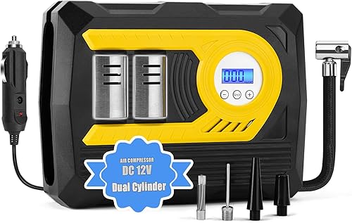 Inflador de neumáticos con compresor de aire, compresor de aire portátil de 12 V CC para neumáticos de automóvil, bomba de aire de neumáticos
