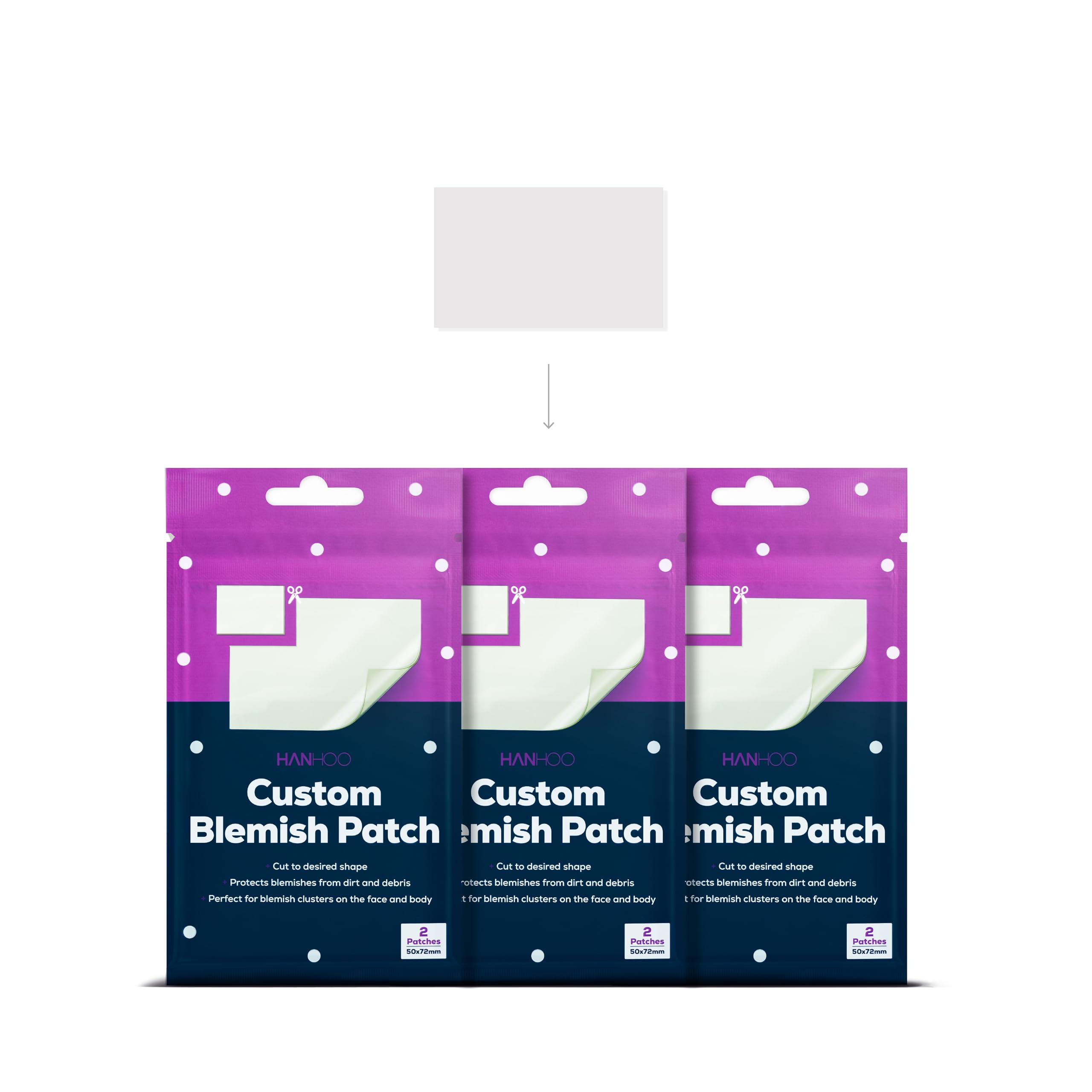 Hanhoo Face & Body Blemish Patch, 6 Patch Sheets, Customizable XL Pimple Patch, Covers Clustered Pimples, For Face and Body Acne, Large Hydrocolloid Patches, Gentle Blemish Care, Korean Skincare