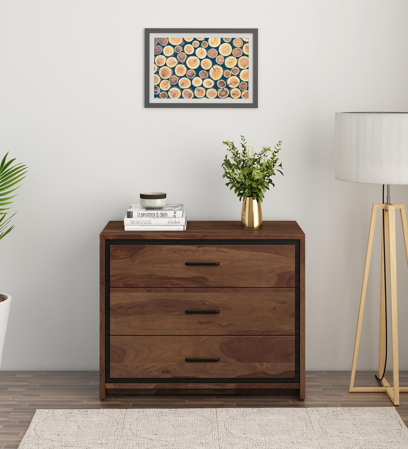Spacewood Chest of Drawers | Boston | Use for Bedroom & Living Room | 3 Drawers Storage Cabinet | 3 Year Warranty | Engineered Wood | Sheesham-image-40