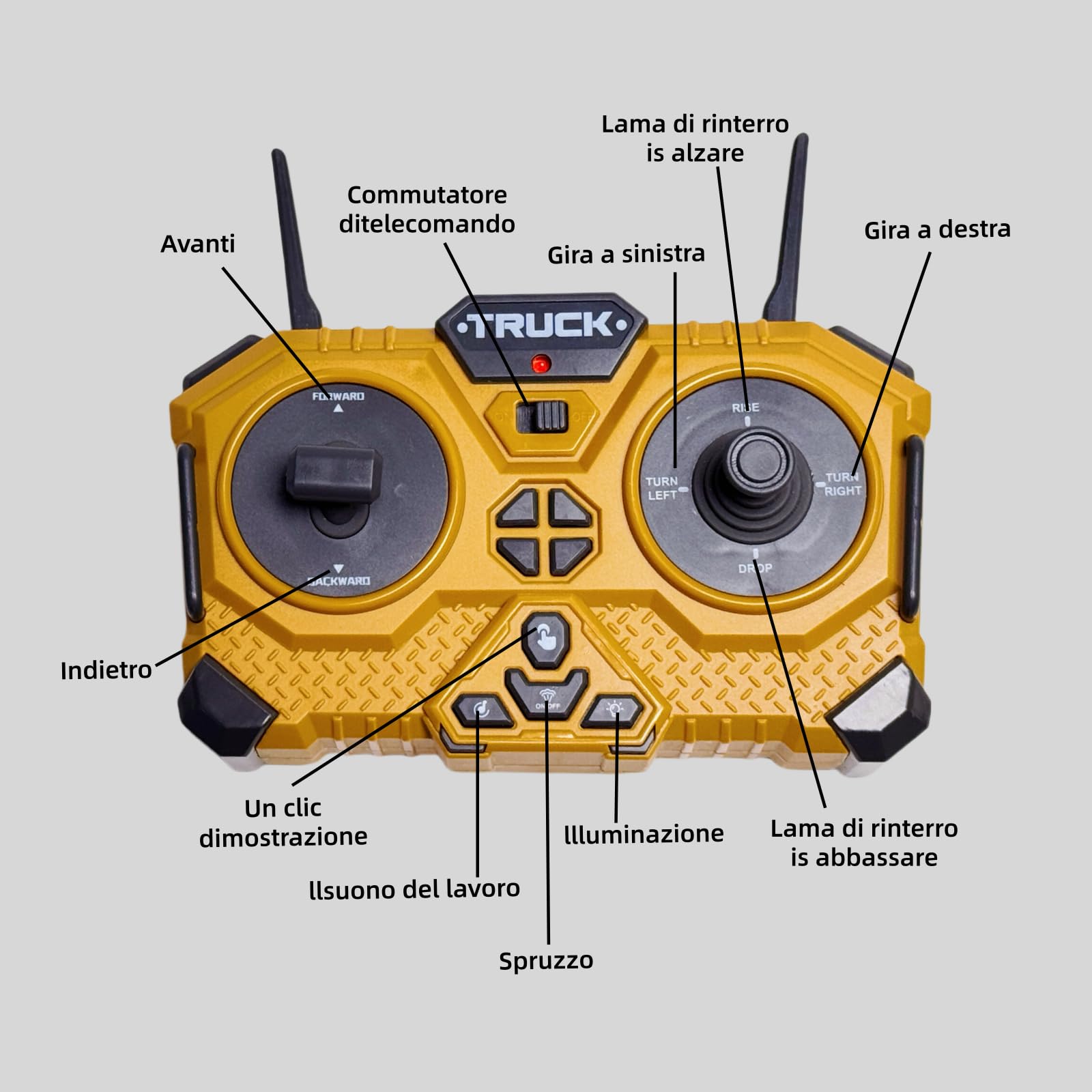 Escala1:16 11Canales Bulldozer teledirigido completamente funcional RC oruga con luz y efectos de sonido y spray; Niños 4 y 12 años Masculino Juguetes Regalo Pascua